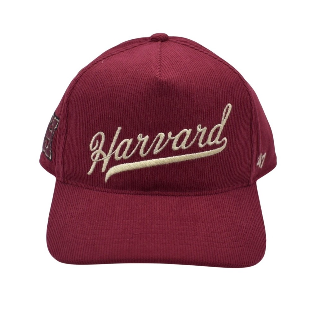 '47 Brand Hitch Harvard Crimson Corduroy Script Adjustable Strapback Hat Cap NEW